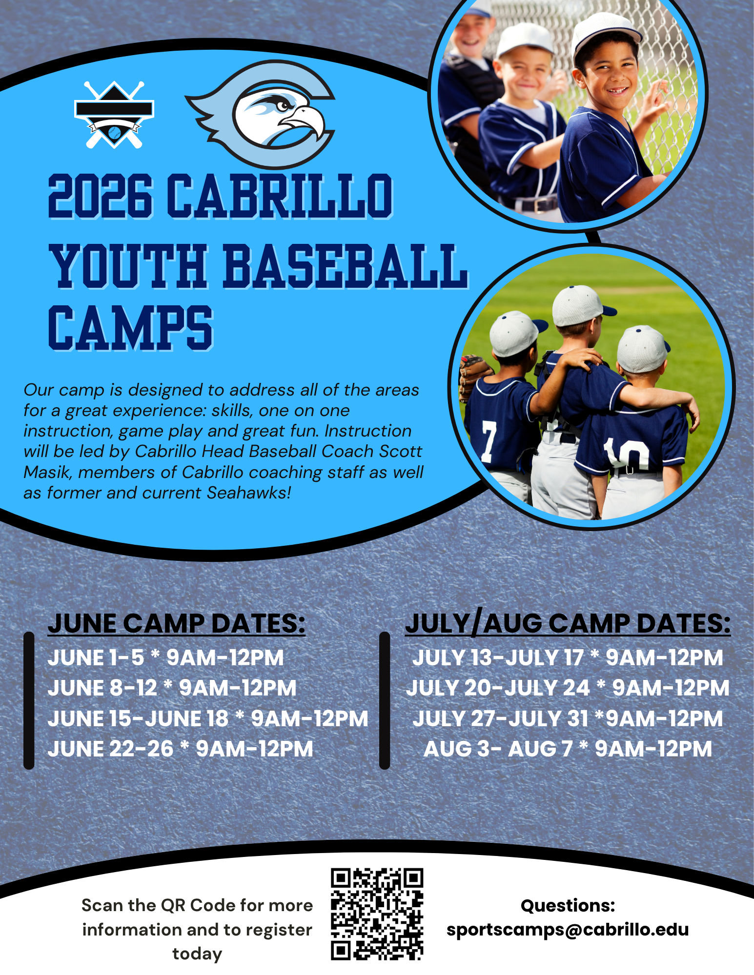 Join the Seahawks for our Summer Baseball Camps!